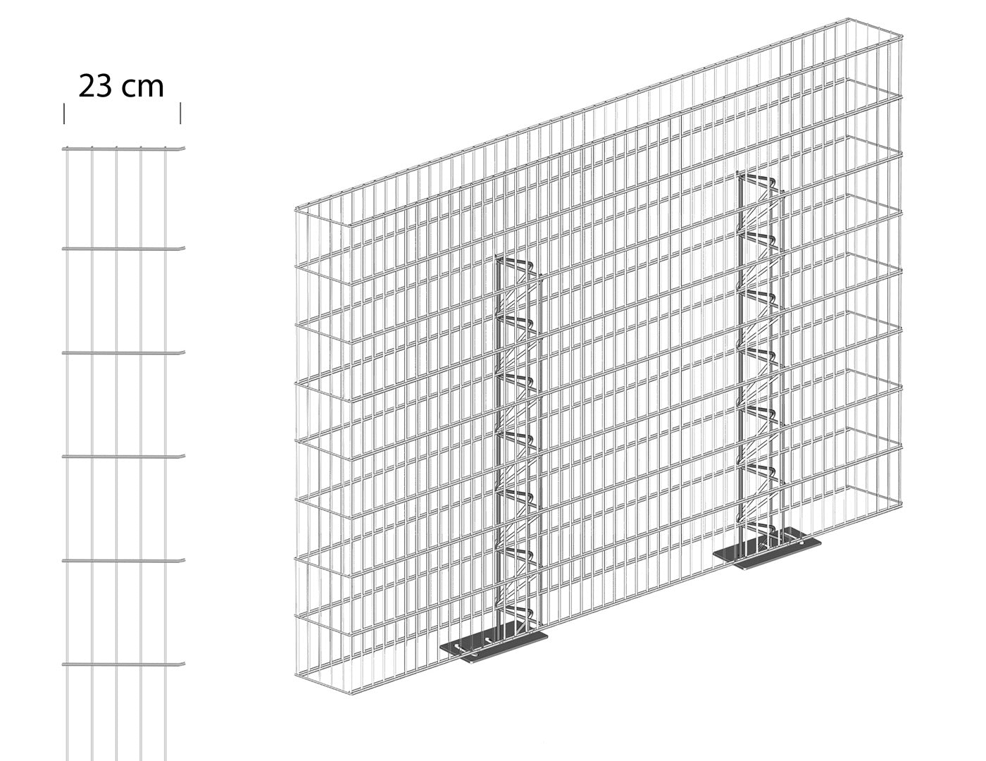 Gabionenzaun 23cm