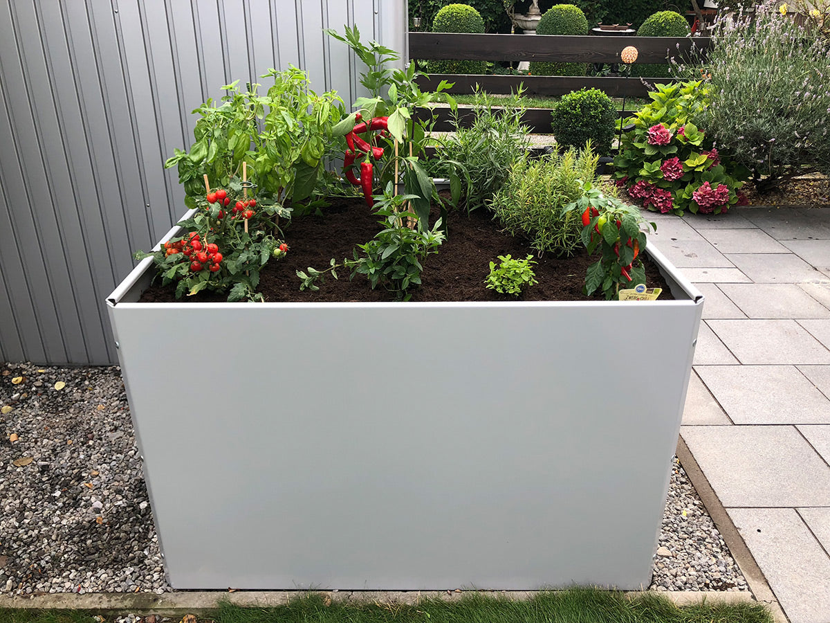 Hochbeet Design Weißaluminium