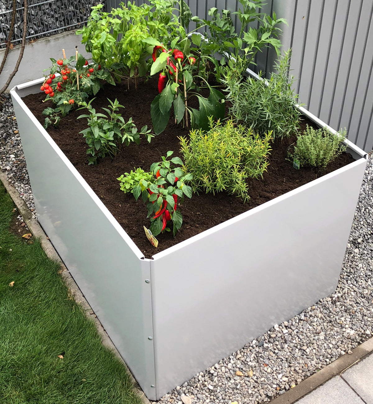 Hochbeet Design Weißaluminium