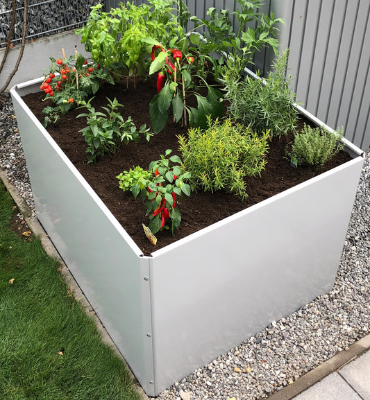 Hochbeet Design Weißaluminium